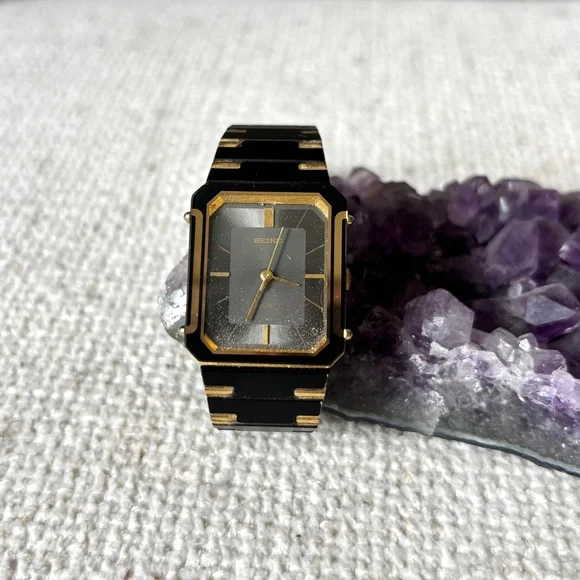 Seiko Black and Gold Octagon Watch - Picture 3 of 8